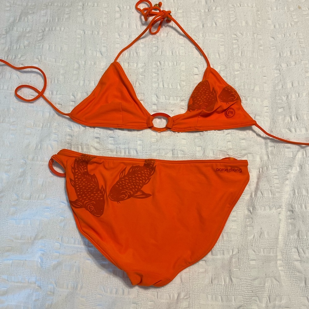 Aaron Chang reversible koi fish swim bikini size small / medium
